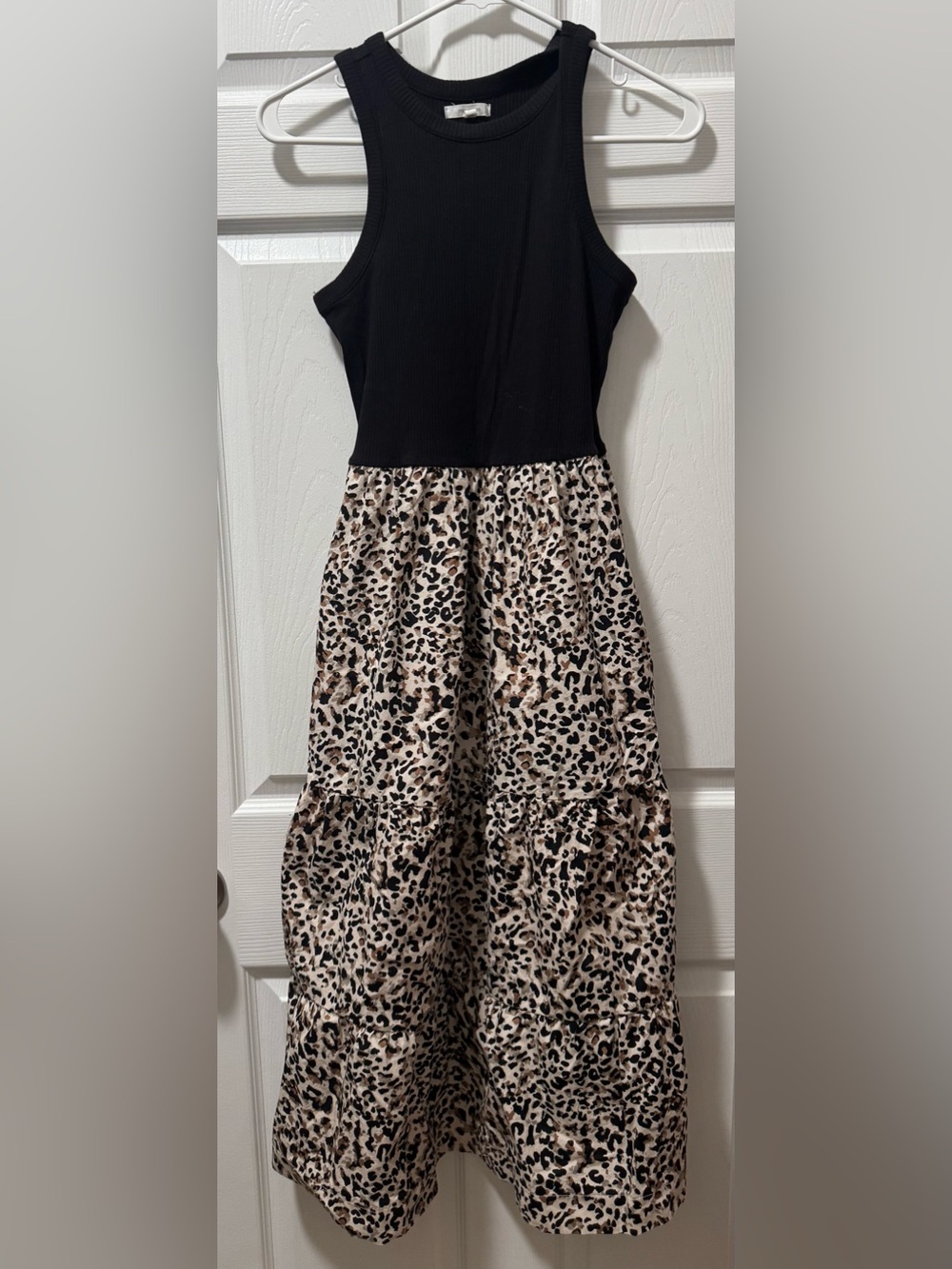 Maurices Black Tank Top Leopard Print Maxi Dress